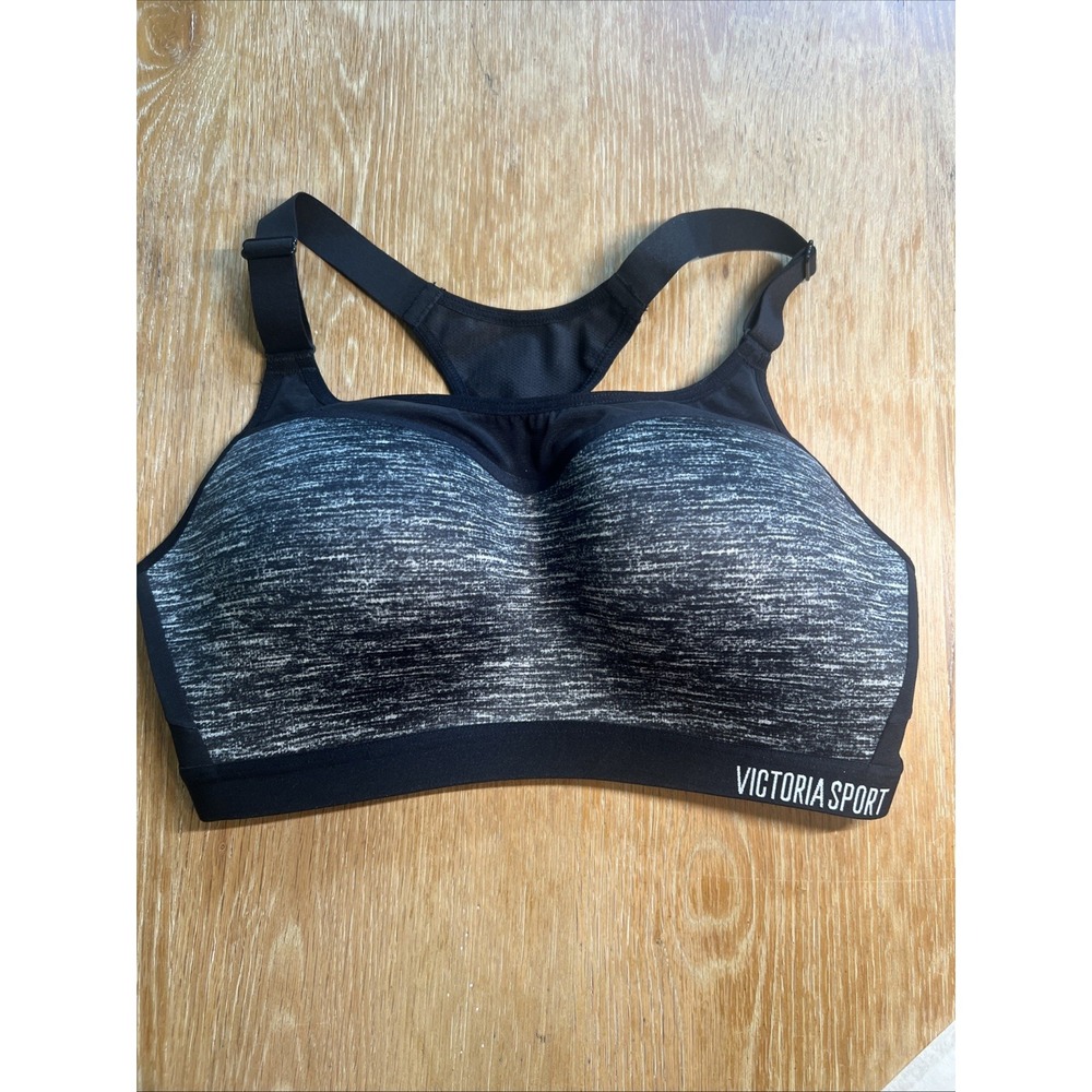 Victoria's Secret VSX Sports Bra Women's 32DD Black Gray